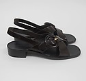 Ensemble, Prada (Italian, founded 1913), (a) linen, cotton, synthetic, (b) linen, cotton, (c) linen, cotton, synthetic, metal, (d, e) leather, synthetic, metal, Italian